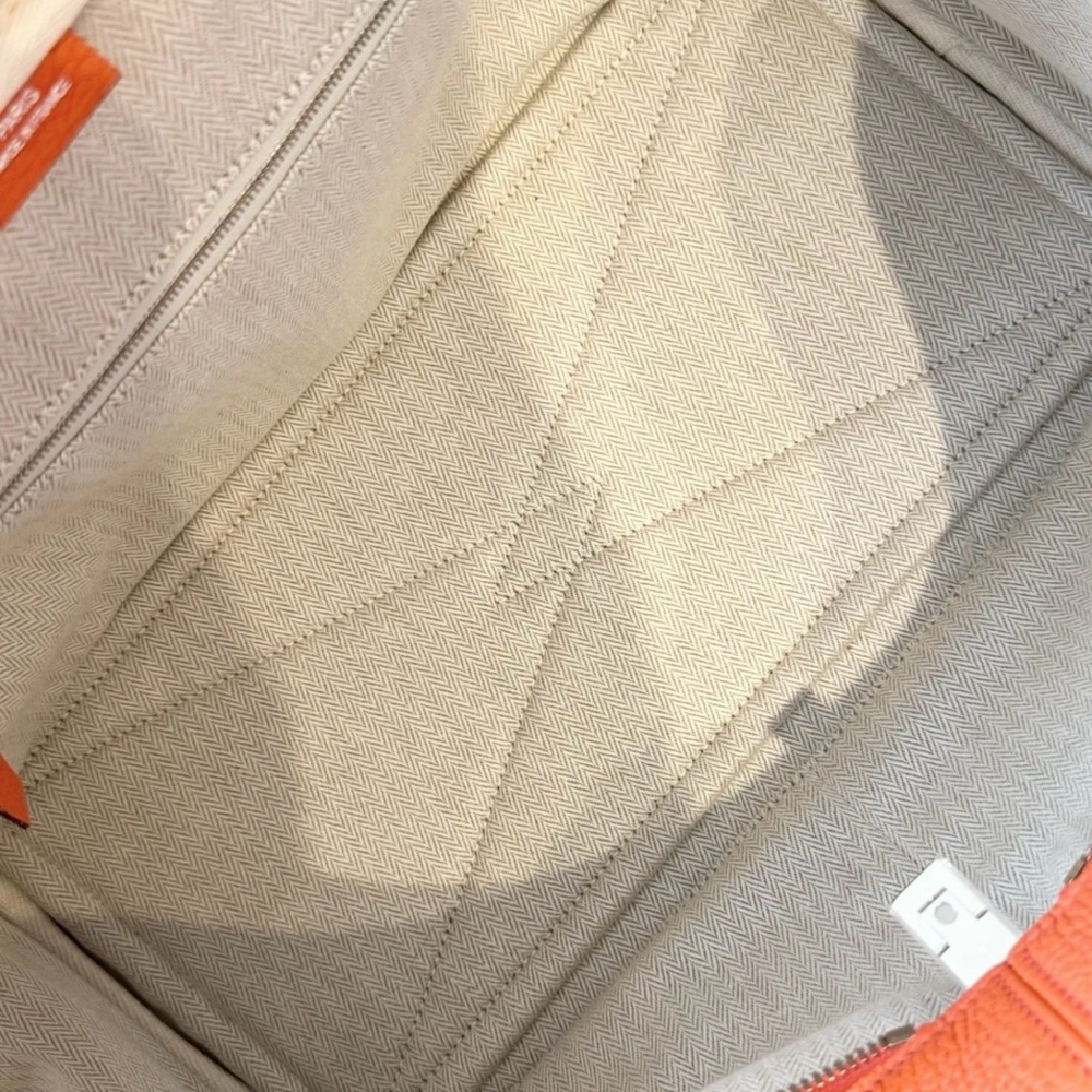 HERMES Victoria 35 Bag Clemence Leather Orange Poppy Palladium Hardware - Picture 14 of 16